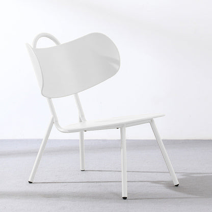 Contemporary Nordic Plastic & Iron Curved Back Round Seat Accent Chair For Bedroom, Living Room, Balcony