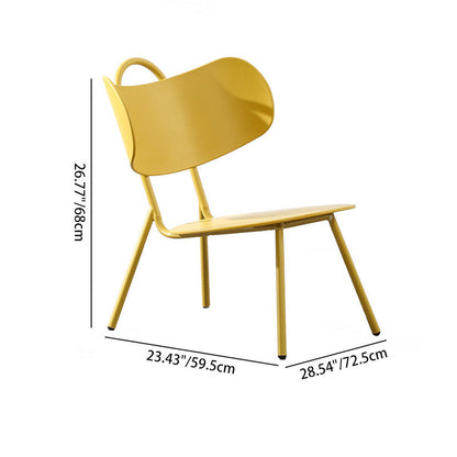 Contemporary Nordic Plastic & Iron Curved Back Round Seat Accent Chair For Bedroom, Living Room, Balcony