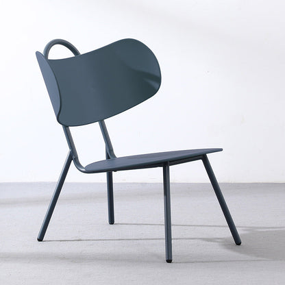 Contemporary Nordic Plastic & Iron Curved Back Round Seat Accent Chair For Bedroom, Living Room, Balcony