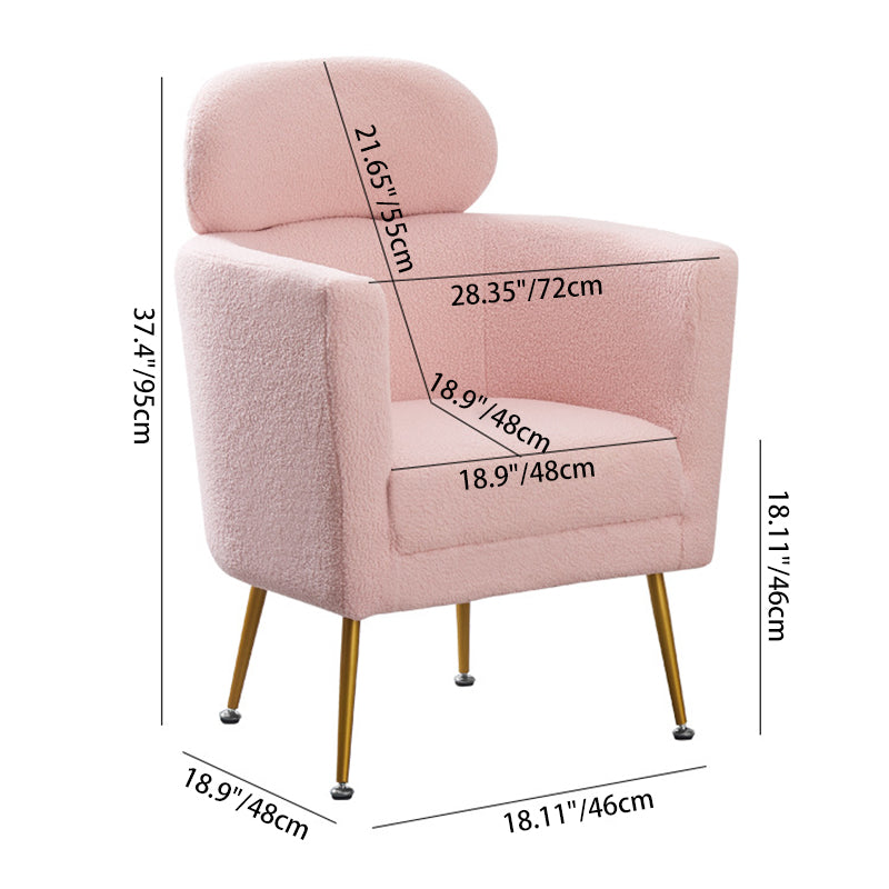 Contemporary Nordic Lambswool Curved Single Sofa With Ergonomic Design For Bedroom, Living Room