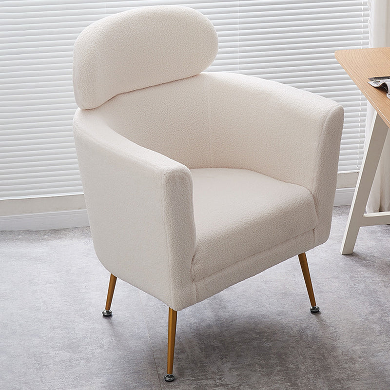 Contemporary Nordic Lambswool Curved Single Sofa With Ergonomic Design For Bedroom, Living Room