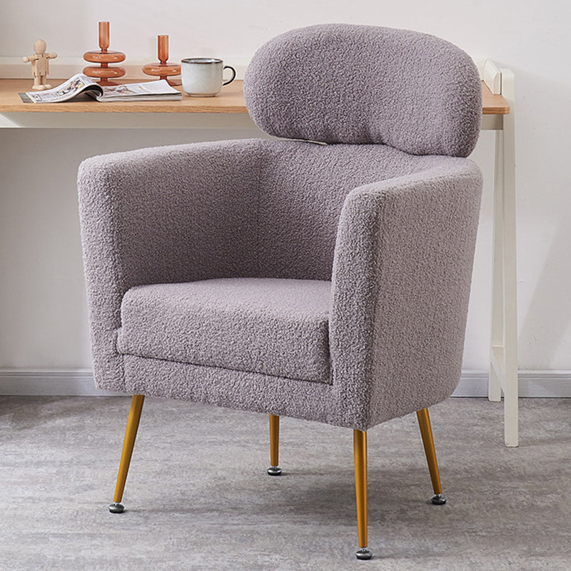 Contemporary Nordic Lambswool Curved Single Sofa With Ergonomic Design For Bedroom, Living Room