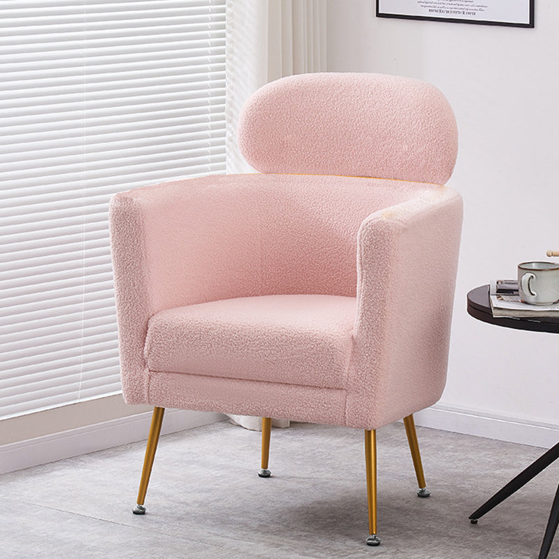 Contemporary Nordic Lambswool Curved Single Sofa With Ergonomic Design For Bedroom, Living Room