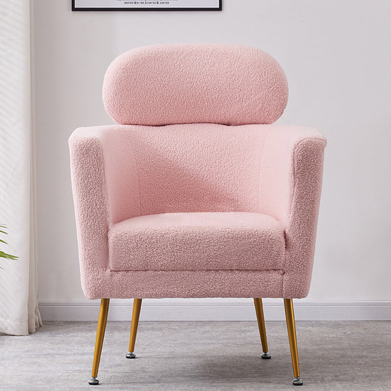 Contemporary Nordic Lambswool Curved Single Sofa With Ergonomic Design For Bedroom, Living Room