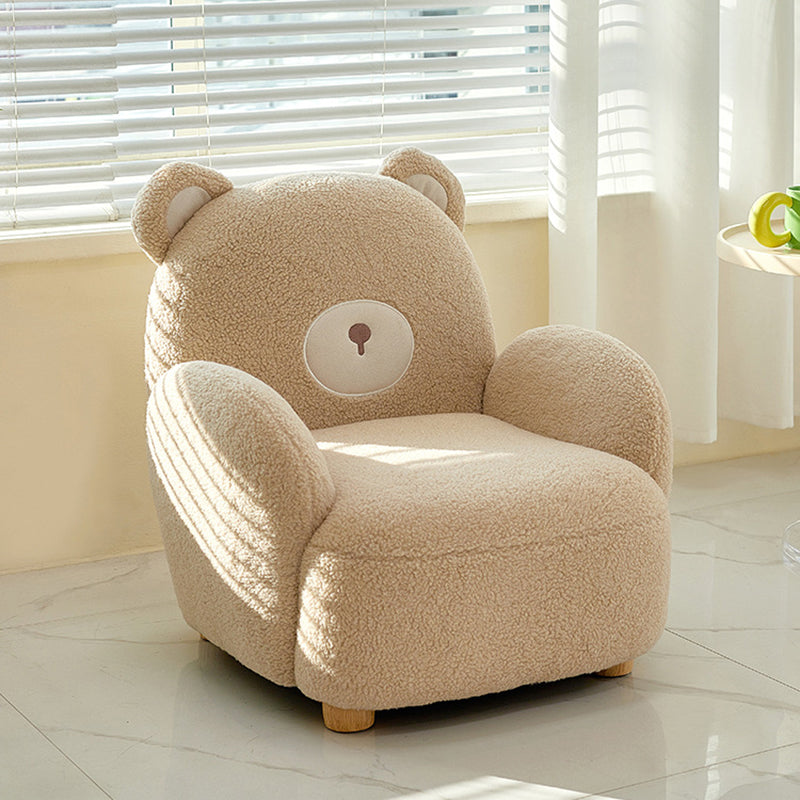 Contemporary Creative Lambswool & Wood Animal-Shaped Sofa Chair For Kids Bedroom & Living Room