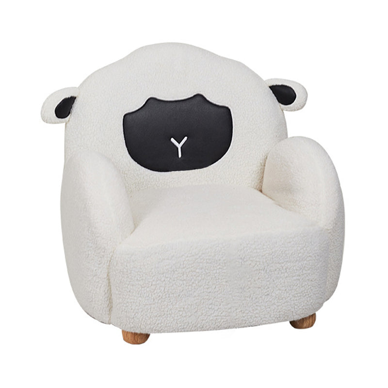 Contemporary Creative Lambswool & Wood Animal-Shaped Sofa Chair For Kids Bedroom & Living Room