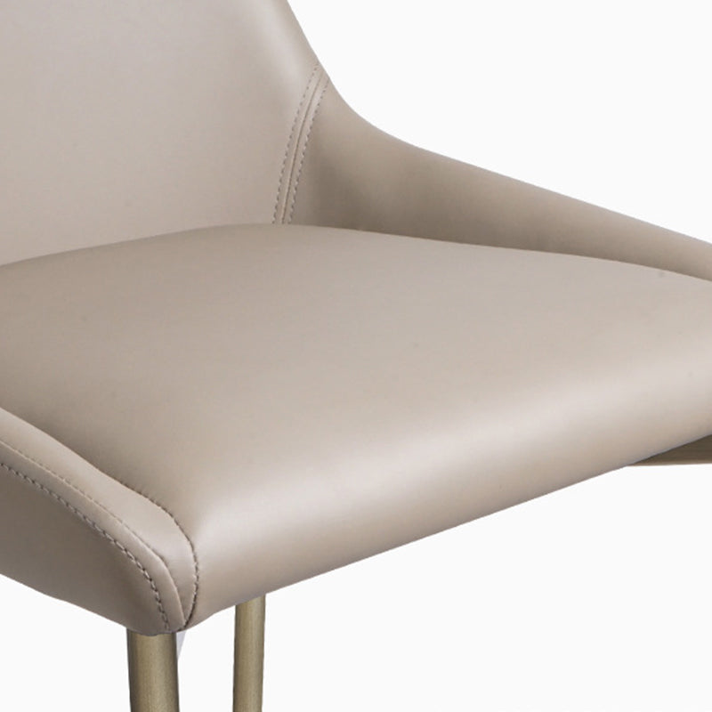 Modern Minimalist PU Leather & Carbon Steel Curved Bar Stool For Dining Room & Living Room