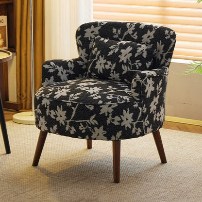 Traditional Vintage Cotton Linen Faux Leather Wood Square Sofa Armchair For Living Room And Bedroom