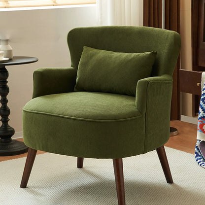 Traditional Vintage Cotton Linen Faux Leather Wood Square Sofa Armchair For Living Room And Bedroom