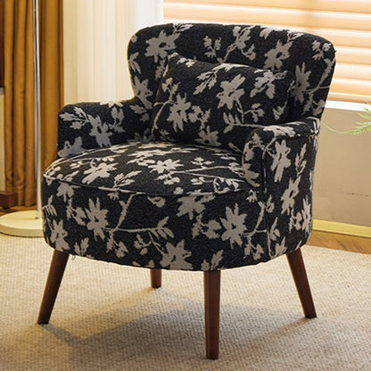 Traditional Vintage Cotton Linen Faux Leather Wood Square Sofa Armchair For Living Room And Bedroom