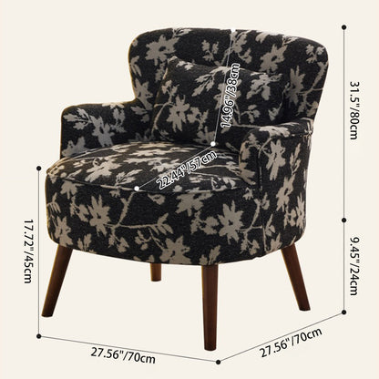 Traditional Vintage Cotton Linen Faux Leather Wood Square Sofa Armchair For Living Room And Bedroom