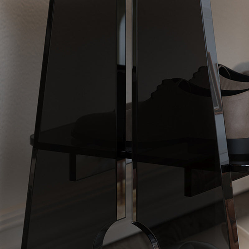 Modern Minimalist Acrylic & Cotton Linen Trapezoid Bench For Entryway, Bedroom & Living Room