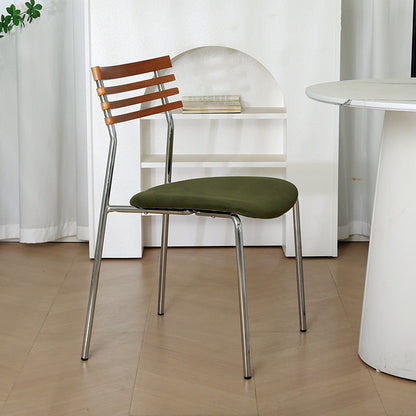Modern Minimalist Fabric & Iron Curved Dining Chair For Dining Room & Living Room
