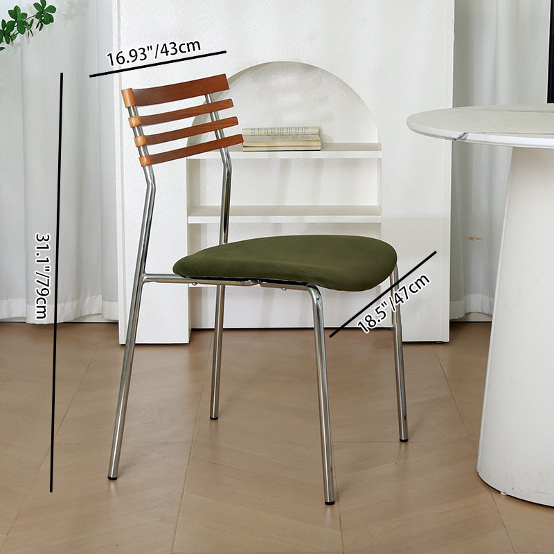 Modern Minimalist Fabric & Iron Curved Dining Chair For Dining Room & Living Room