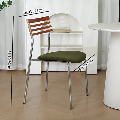 Modern Minimalist Fabric & Iron Curved Dining Chair For Dining Room & Living Room