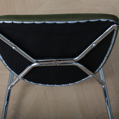 Modern Minimalist Fabric & Iron Curved Dining Chair For Dining Room & Living Room