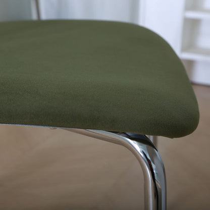 Modern Minimalist Fabric & Iron Curved Dining Chair For Dining Room & Living Room