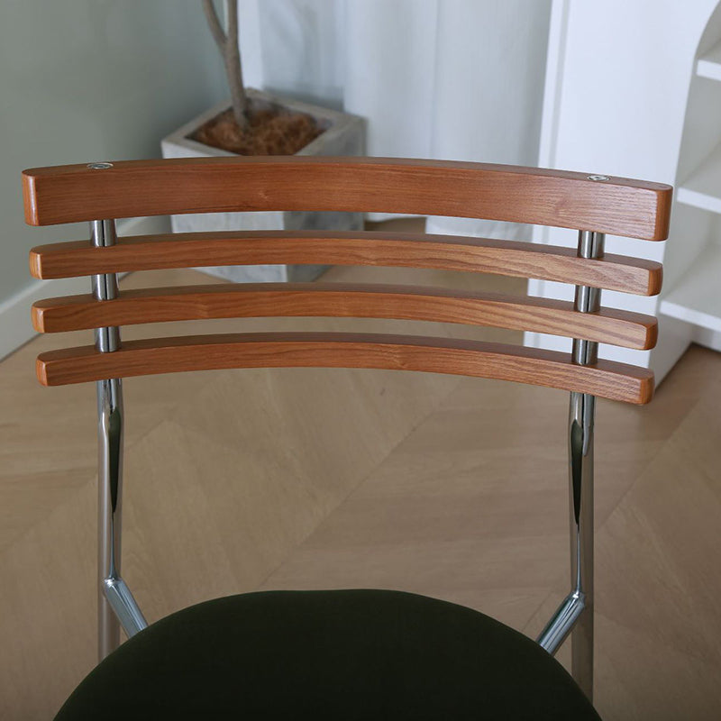 Modern Minimalist Fabric & Iron Curved Dining Chair For Dining Room & Living Room