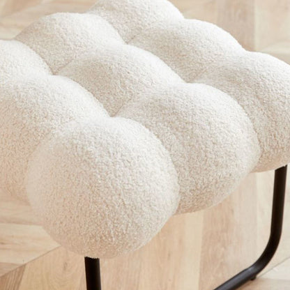 Contemporary Nordic Circle Fleece & Iron Square Accent Chair For Bedroom And Living Room