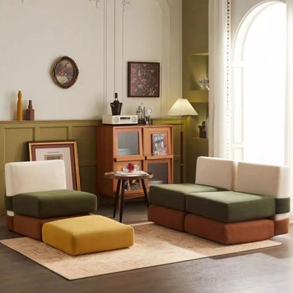 Contemporary Nordic Corduroy Square Sofa Chair For Bedroom And Living Room