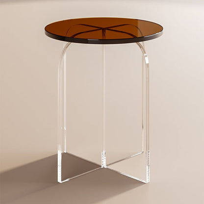 Contemporary Nordic Acrylic Round Vanity Stool For Bedroom And Living Room
