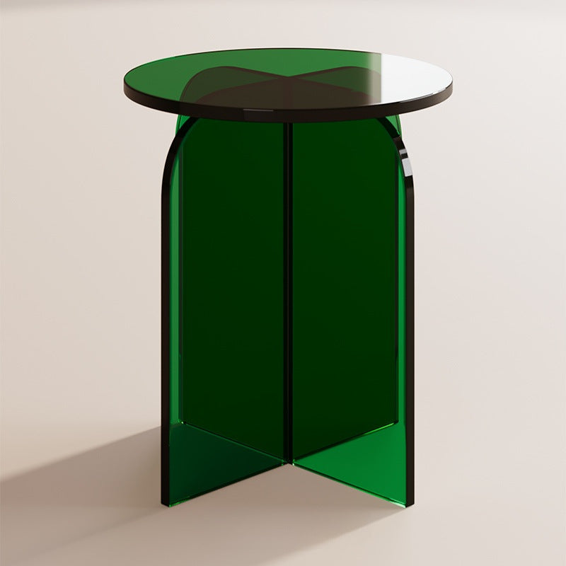 Contemporary Nordic Acrylic Round Vanity Stool For Bedroom And Living Room