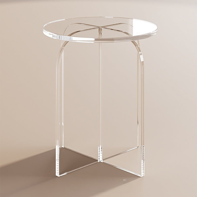 Contemporary Nordic Acrylic Round Vanity Stool For Bedroom And Living Room