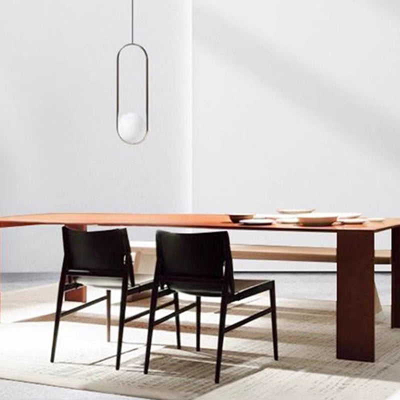 Modern Minimalist Synthetic Leather & Wood Curved Square Dining Chair For Dining Room And Living Room