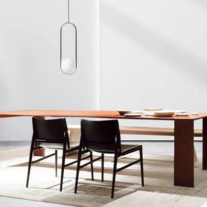 Modern Minimalist Synthetic Leather & Wood Curved Square Dining Chair For Dining Room And Living Room