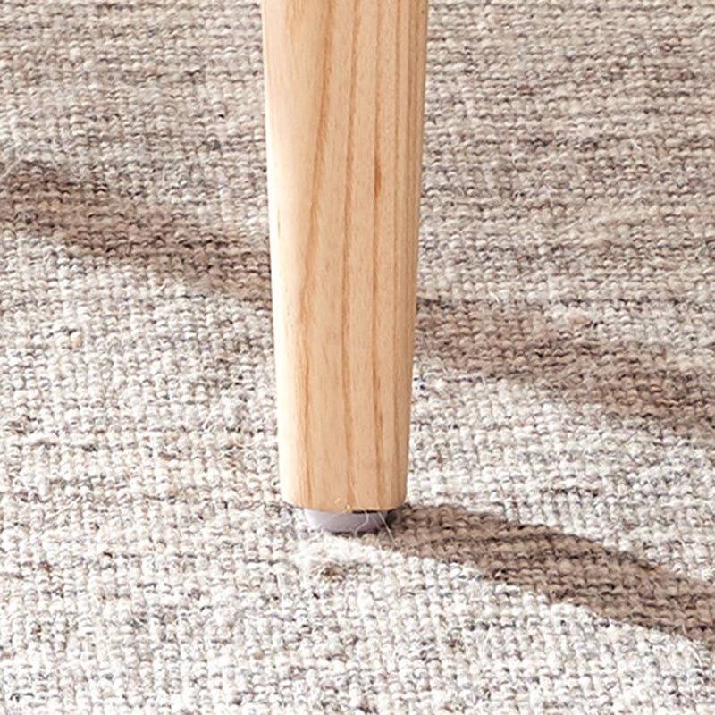 Modern Minimalist Synthetic Leather & Wood Curved Square Dining Chair For Dining Room And Living Room