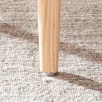 Modern Minimalist Synthetic Leather & Wood Curved Square Dining Chair For Dining Room And Living Room