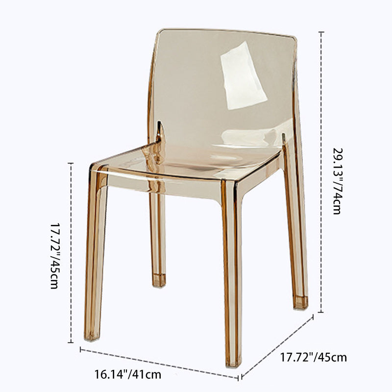 Contemporary Nordic Acrylic Square Dining Chair For Bedroom, Living Room And Dining Room