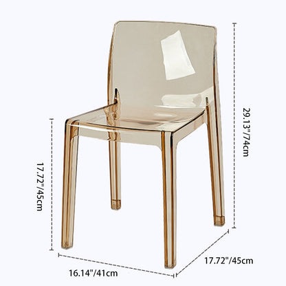 Contemporary Nordic Acrylic Square Dining Chair For Bedroom, Living Room And Dining Room