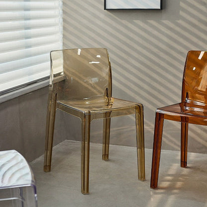 Contemporary Nordic Acrylic Square Dining Chair For Bedroom, Living Room And Dining Room
