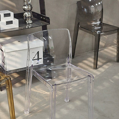 Contemporary Nordic Acrylic Square Dining Chair For Bedroom, Living Room And Dining Room