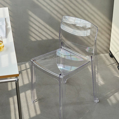 Contemporary Nordic Acrylic Square Dining Chair For Bedroom, Living Room And Dining Room