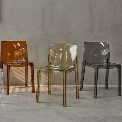 Contemporary Nordic Acrylic Square Dining Chair For Bedroom, Living Room And Dining Room