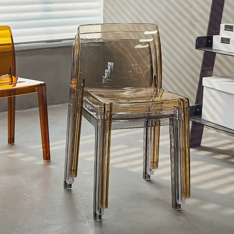 Contemporary Nordic Acrylic Square Dining Chair For Bedroom, Living Room And Dining Room