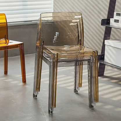 Contemporary Nordic Acrylic Square Dining Chair For Bedroom, Living Room And Dining Room
