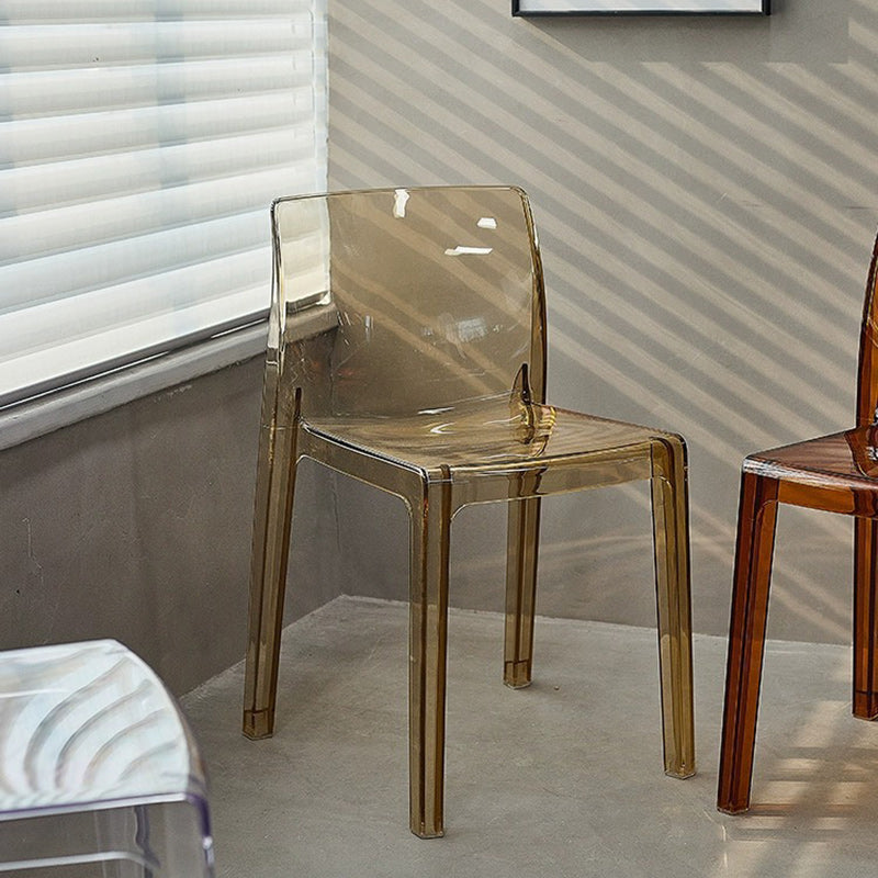Contemporary Nordic Acrylic Square Dining Chair For Bedroom, Living Room And Dining Room