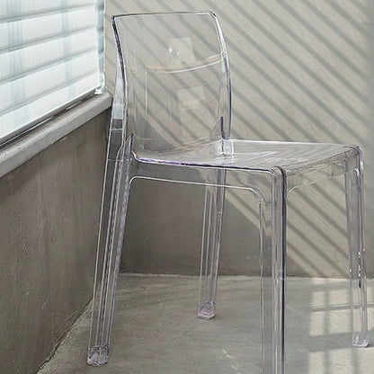 Contemporary Nordic Acrylic Square Dining Chair For Bedroom, Living Room And Dining Room