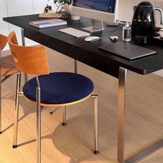 Traditional Vintage Velvet Wood & Stainless Steel Curved Round Dining Chair For Bedroom, Living Room And Kitchen