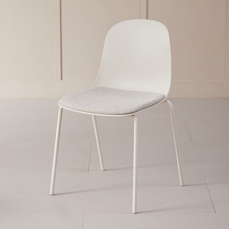 Modern Minimalist Fabric & PE Curved Square Dining Chair For Living Room, Bedroom And Kitchen