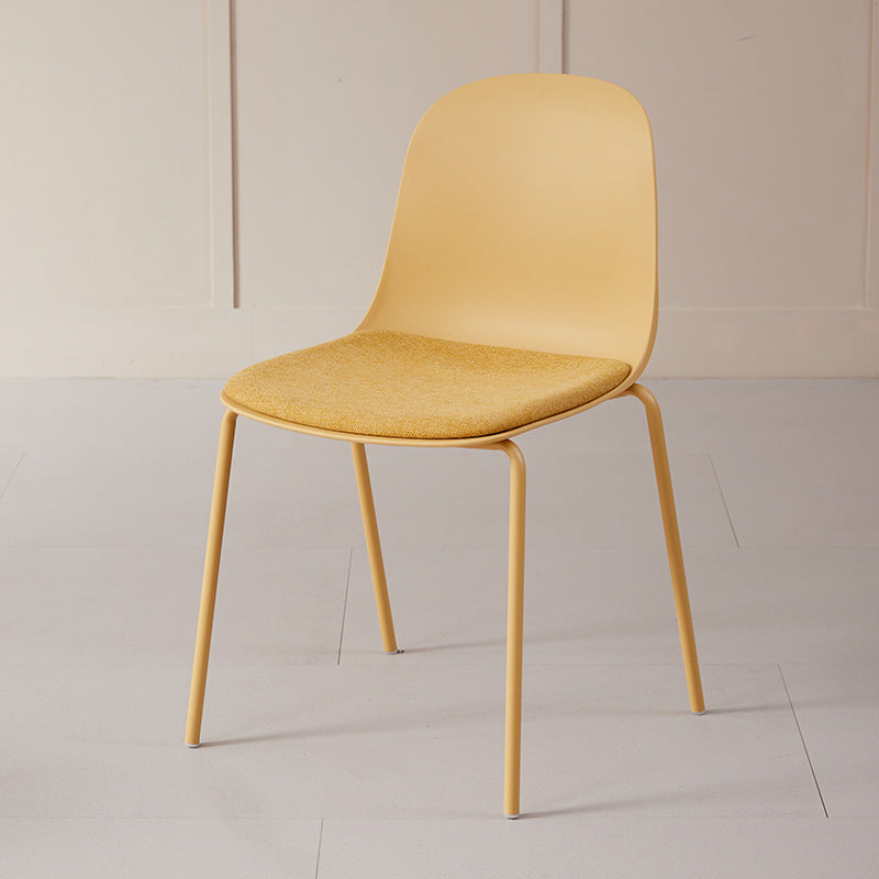 Modern Minimalist Fabric & PE Curved Square Dining Chair For Living Room, Bedroom And Kitchen