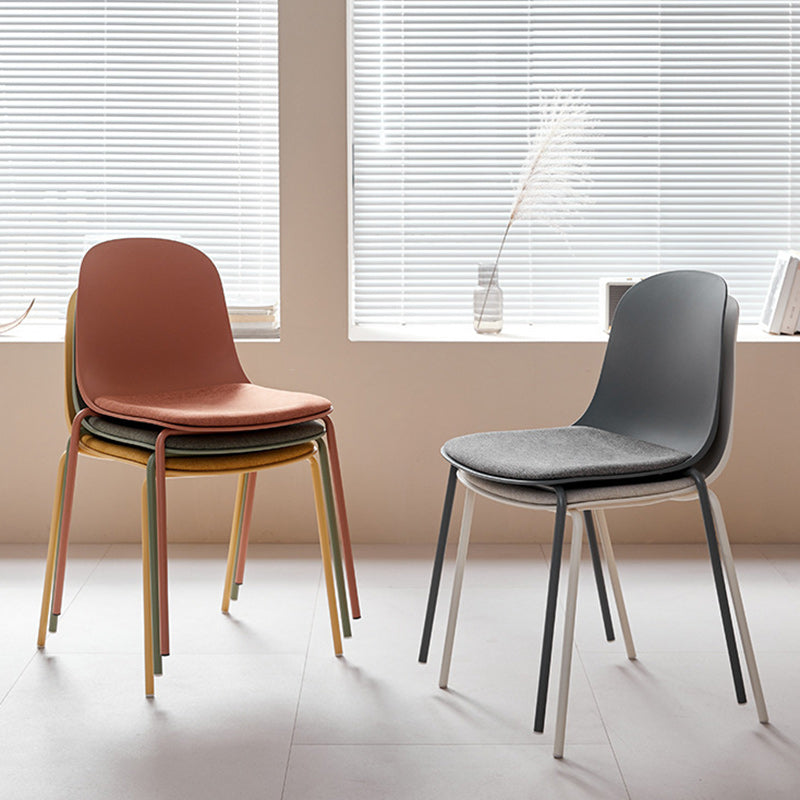 Modern Minimalist Fabric & PE Curved Square Dining Chair For Living Room, Bedroom And Kitchen