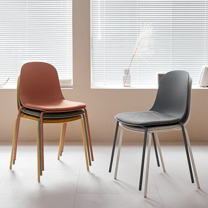 Modern Minimalist Fabric & PE Curved Square Dining Chair For Living Room, Bedroom And Kitchen