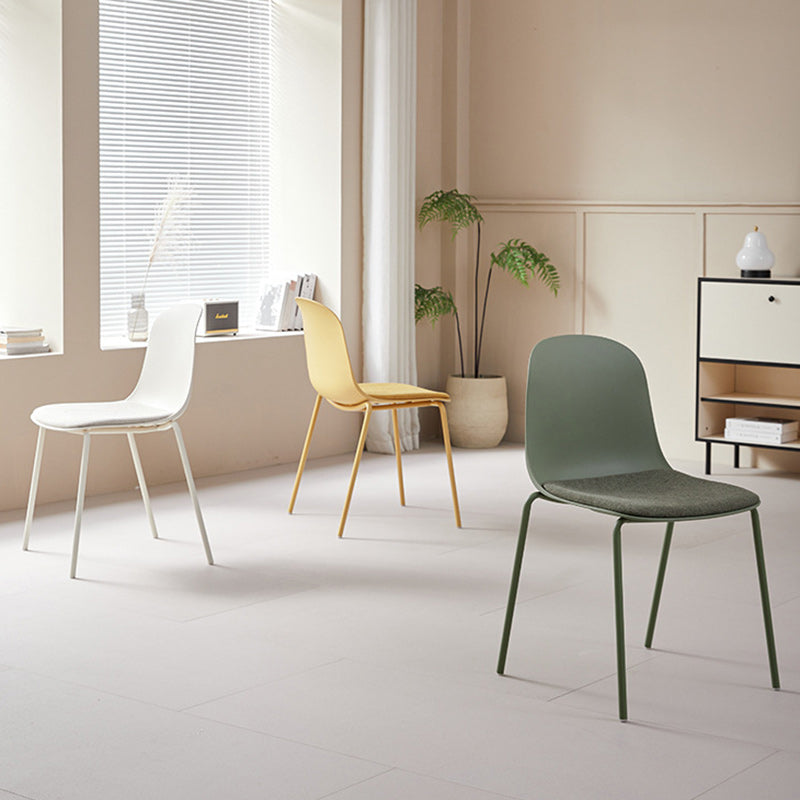 Modern Minimalist Fabric & PE Curved Square Dining Chair For Living Room, Bedroom And Kitchen