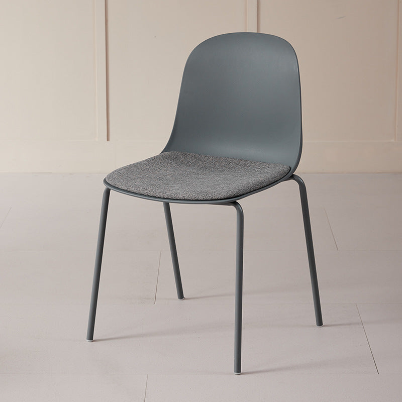 Modern Minimalist Fabric & PE Curved Square Dining Chair For Living Room, Bedroom And Kitchen