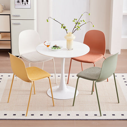 Modern Minimalist Fabric & PE Curved Square Dining Chair For Living Room, Bedroom And Kitchen