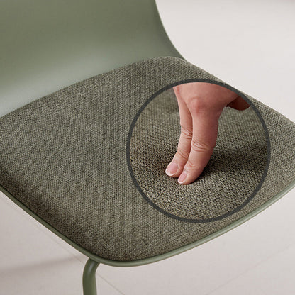 Modern Minimalist Fabric & PE Curved Square Dining Chair For Living Room, Bedroom And Kitchen
